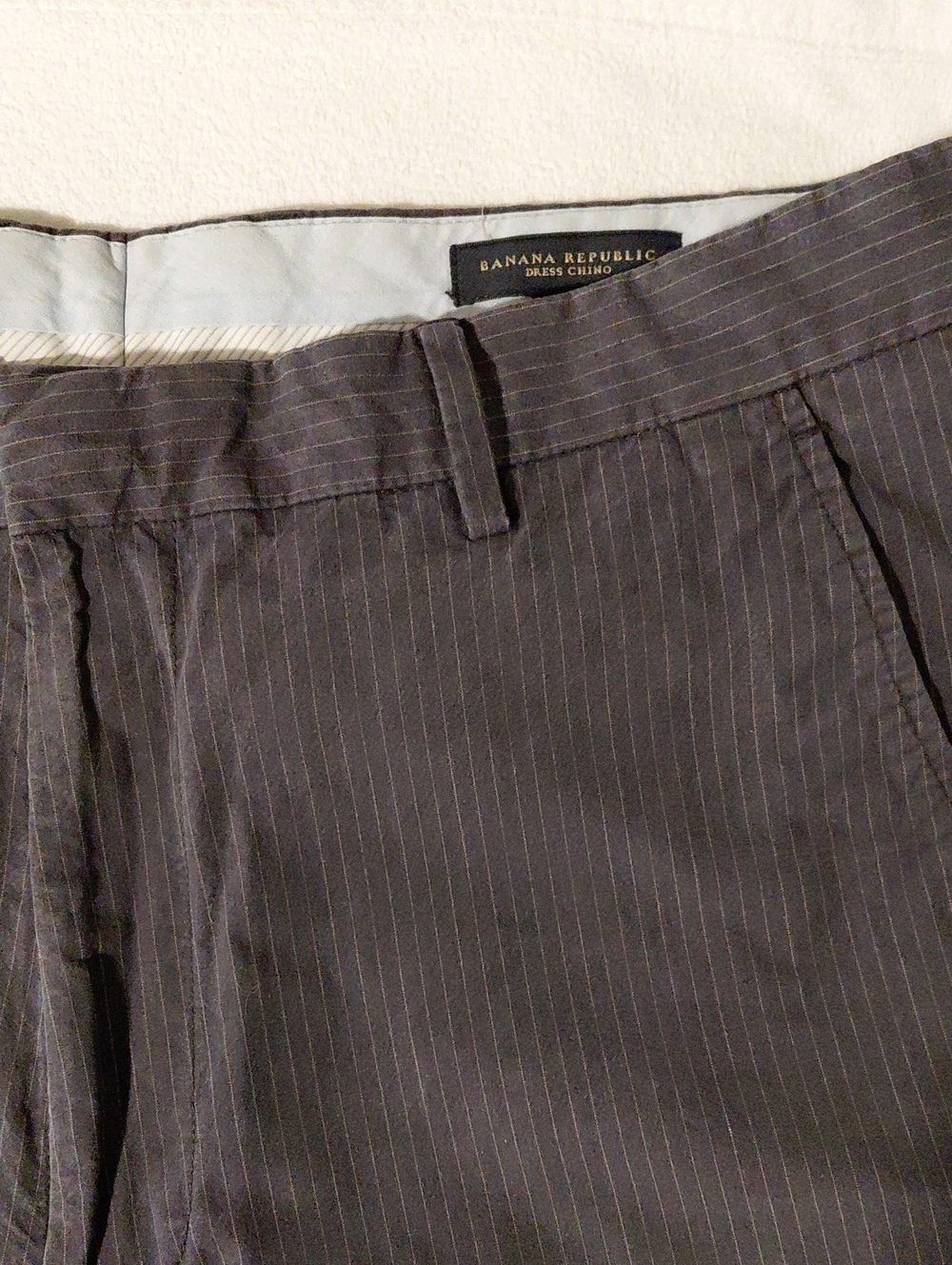 Banana Republic Men's Charcoal Pinstripe Chinos